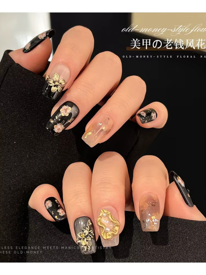 MAFANAILS Nagel Charms, 50 Stück, 3D Blumen, Vergoldet, Floral - Bild 5