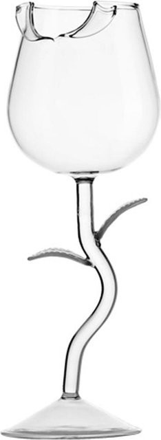OutsideWorld Weinglas in Rosenblütenform aus transparentem Hochborosilikatglas für Cocktails und Wein - Bild 1