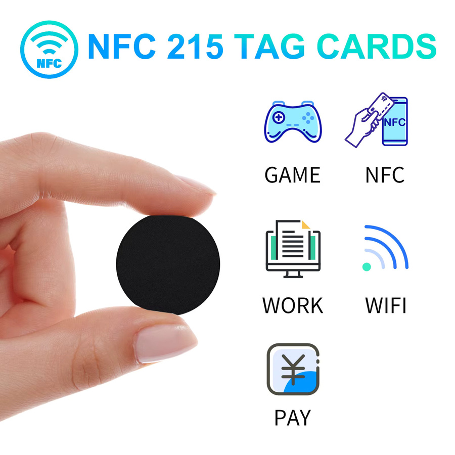 Schwarze Ntag215 NFC Aufkleber als selbstklebende RFID-Tags mit 13,56 MHz und ISO14443A Standard - Bild 3