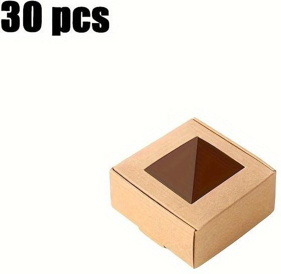 SZ-Damai Mini-Geschenkboxen aus Kraftpapier mit Sichtfenster, 30 Stück, Braun/Beige - Bild 1