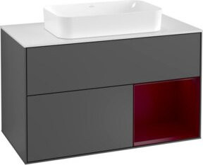 Villeroy & Boch Waschtischunterschrank Finion mit Abdeckplatte, Anthrazit matt, B: 100 cm, T: 50,1 cm - Bild 1
