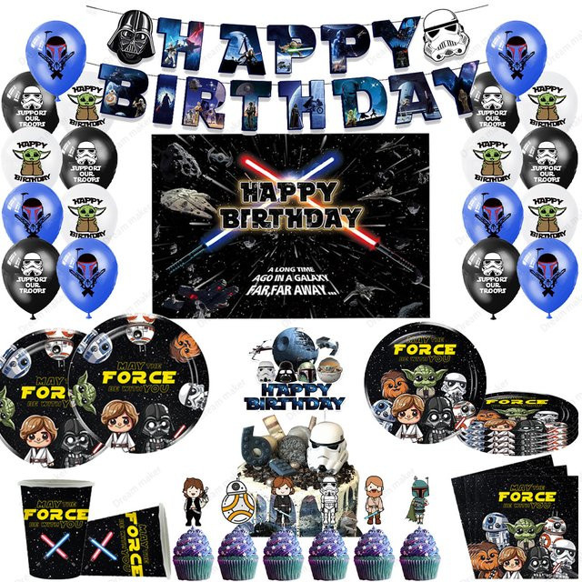 Hasbro Star Wars Partyzubehör, Teller, Becher, Servietten, Banner, Luftballons - Bild 1