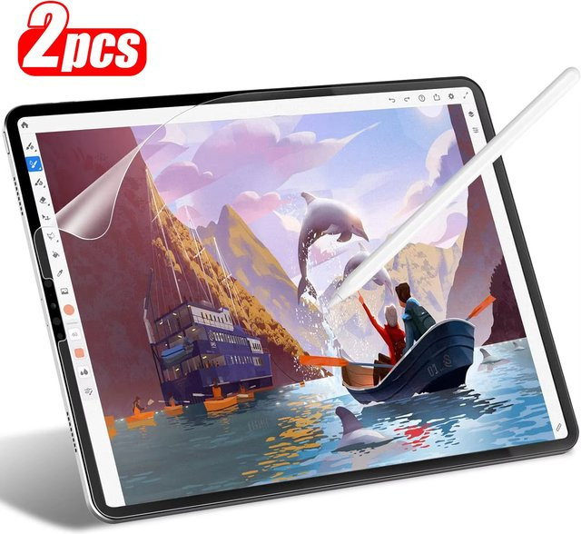 2 Stück matte Papierfolie Displayschutzfolie für Samsung Galaxy Tab S9 FE Plus, S8, S7, S6 Lite, A9 Plus, A8, A7 Lite, transparent - Bild 1