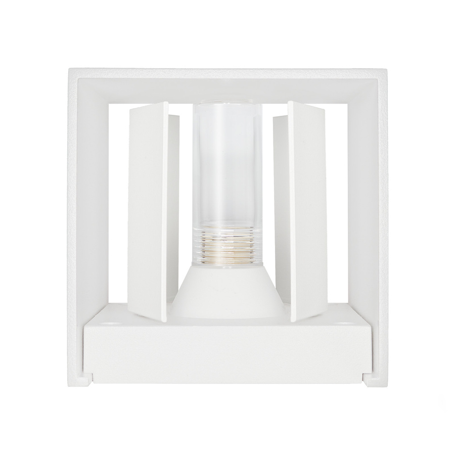 Luxvenum Wandleuchte CUBE in Weiß aus Aluminium mit Up & Down Lichtwirkung, IP54 Schutzklasse und einstellbarer Abstrahlung - Bild 1