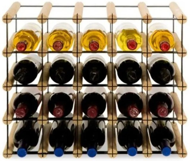 PROREGAL Vinotega Mod Modulares Weinregal aus massivem Kiefernholz, Natur/Braun, H x B x T: 42,5 x 52,5 x 24,5 cm - Bild 1