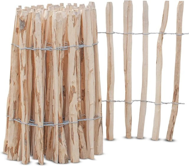 Stiltreu Staketenzaun Haselnuss aus unbehandeltem Holz, Farbe Braun, B/H: 500 x 60 cm - Bild 1