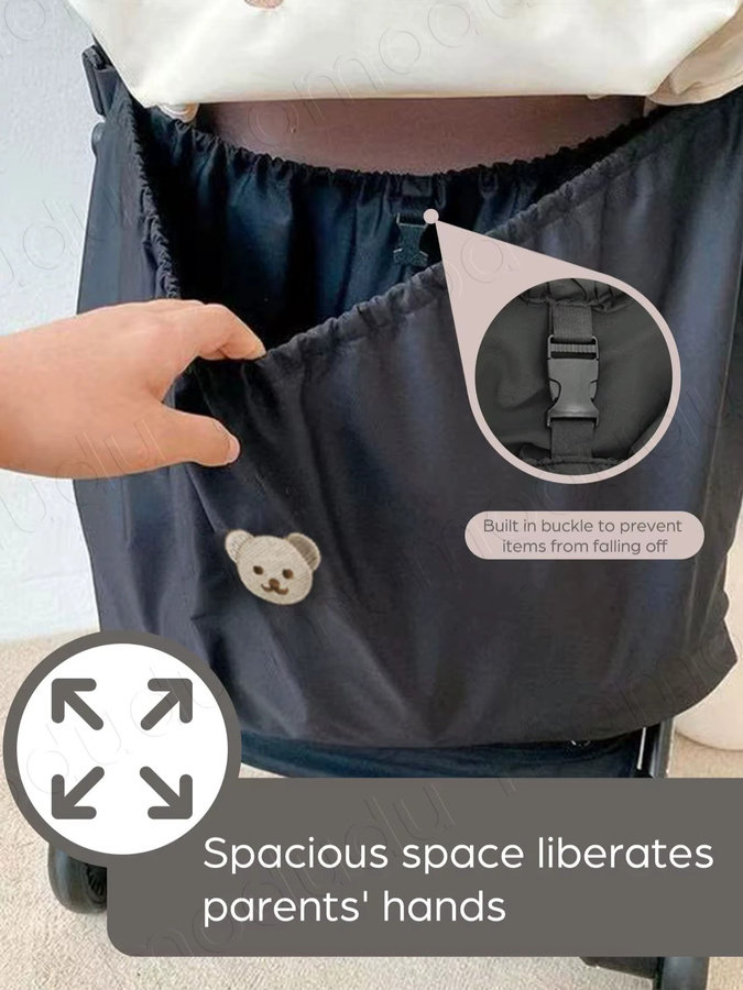 Kisslanding Kinderwagentasche mit Clip in Schwarz und Gelb, wasserdichte Mumientasche für Handy und Milchflaschen - Bild 6
