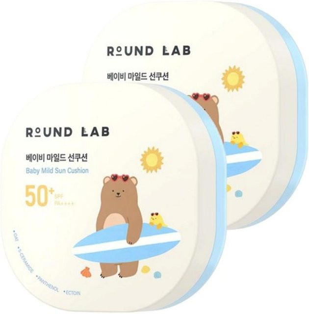 ROUND LAB Baby Mild Sun Cushion SPF50+, 2 x 16g, Kinder, Empfindliche Haut - Bild 1