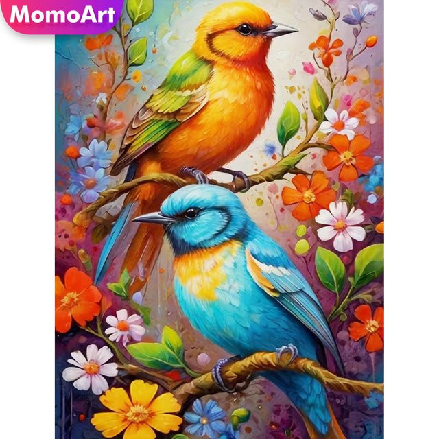 Momoart 5D DIY Diamantmalerei Vogel und Tier als Mosaik-Stickerei in Multicolour, B/H: 30 x 30 cm - Bild 1
