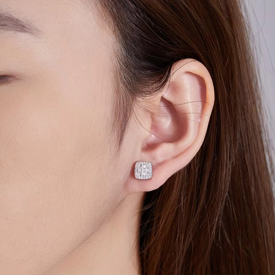 Umcho Ohrstecker 925 Silber, Moissanite, Zirkonia, Damen - Bild 2