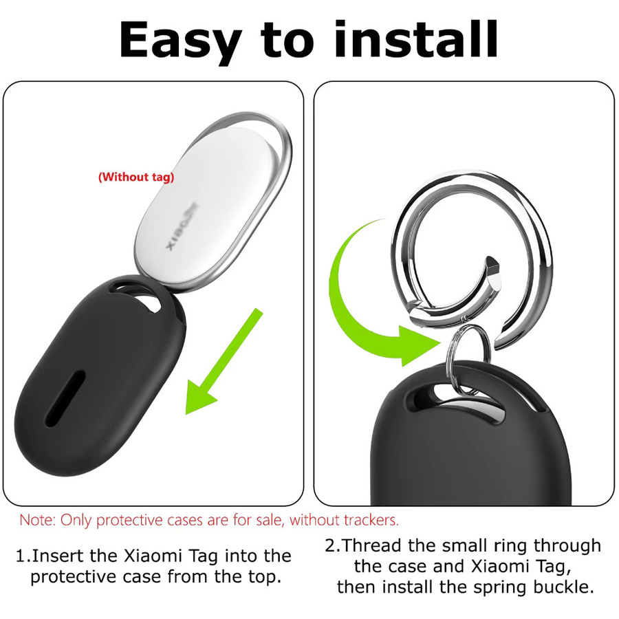 Xiaomi Silikon-Schutzhülle für Tag Tracker in Weiß mit Metall-Schlüsselring - Bild 2