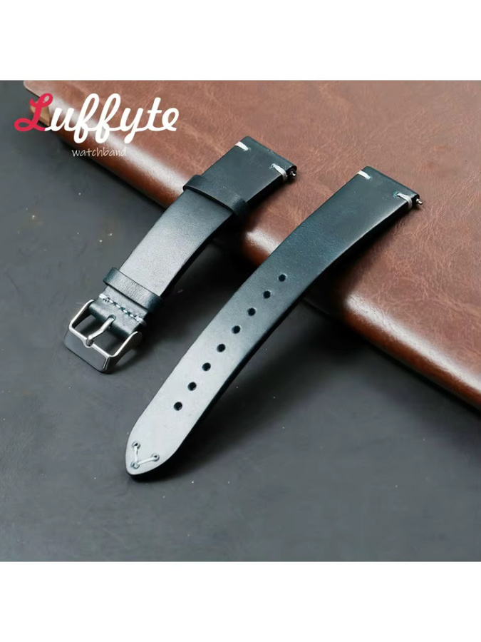 luffyte Uhrenarmband Leder, Schwarz, Herren - Bild 3