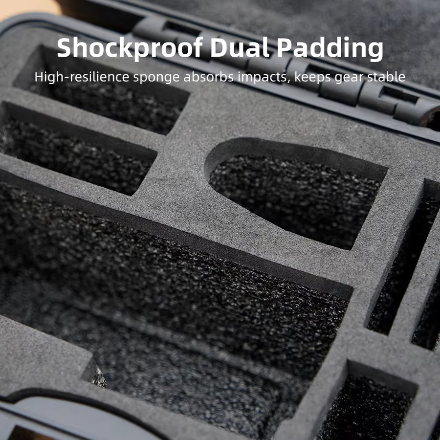 BRDRC Wasserdichter Hartschalenkoffer für DJI Action 6, DJI Action 5 Pro, Osmo Action 4 und Osmo Action 3 in Schwarz – Tragbare Reise-Aufbewahrungstasche für dein Kamerazubehör - Bild 2