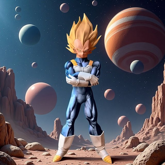 Bandai Dragon Ball Vegeta Super Saiyajin Figur, 28 cm - Bild 1