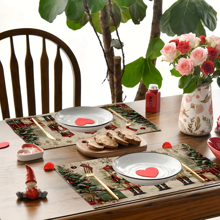 VIKAMA Weihnachts Tischsets im Nussknacker-Design für Restaurant und Küche - Bild 3