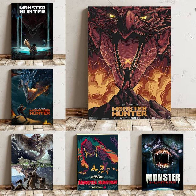 Monster Hunter Wandkunst-Aufkleber Bilibili, wasserfester Poster-Druck in Mehrfarben, rechteckig - Bild 1