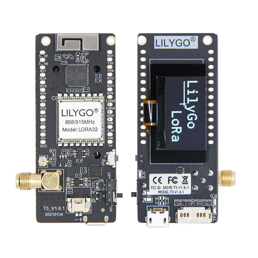 LILYGO TTGO LoRa32 V2.1 & T3 V1.6.1 Entwicklungsboard mit ESP32, LoRa, 0,96 Zoll OLED, Bluetooth und WIFI, Schwarz - Bild 2