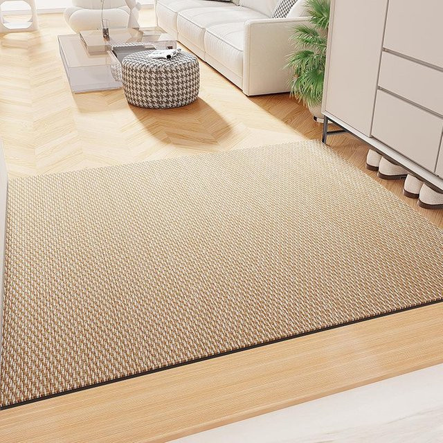 Rutschfeste Fußmatte für den Eingangsbereich in Beige, Schmutzabweisender Türvorleger mit modernem Grafikdesign, Breite: 80 cm, Tiefe: 100 cm - Bild 1