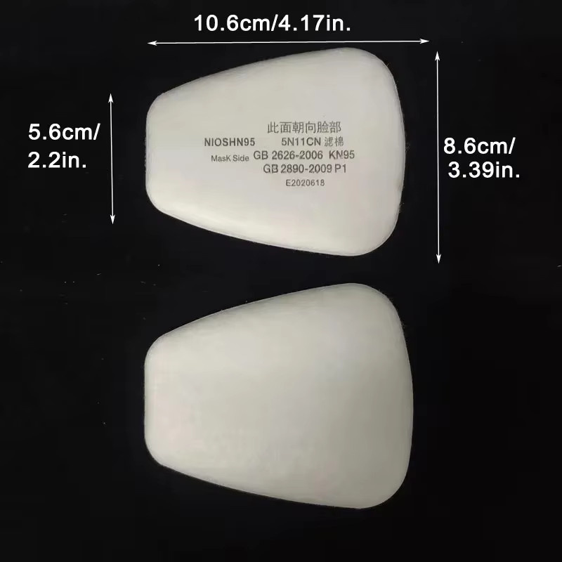 Staubdichtes 5N11 Baumwollfilterpapier in Weiß als Ersatz für Gasmasken-Atemschutzmasken-Zubehör kompatibel mit Kartuschen 6001 6002 6003 6004 6200 7502 6800 - Bild 2