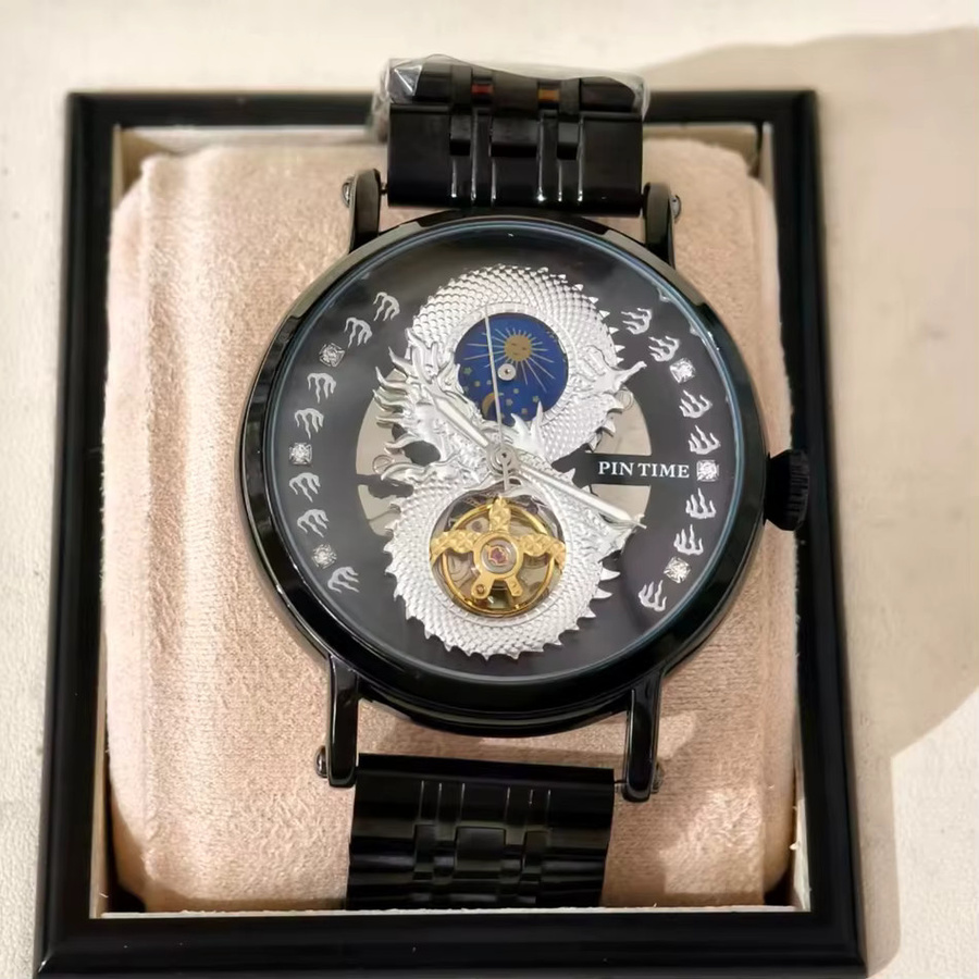 PINTIME Armbanduhr Edelstahl, Gold, Automatik, Herren - Bild 1