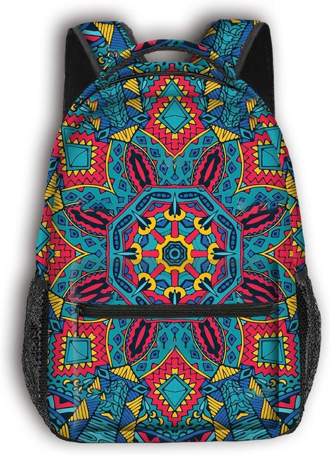Fancy Style Studio Rucksack im ethnischen Stil mit 3D-Druck aus wasserdichtem Oxford-Material für Jungen und Mädchen, mehrfarbig - Bild 1