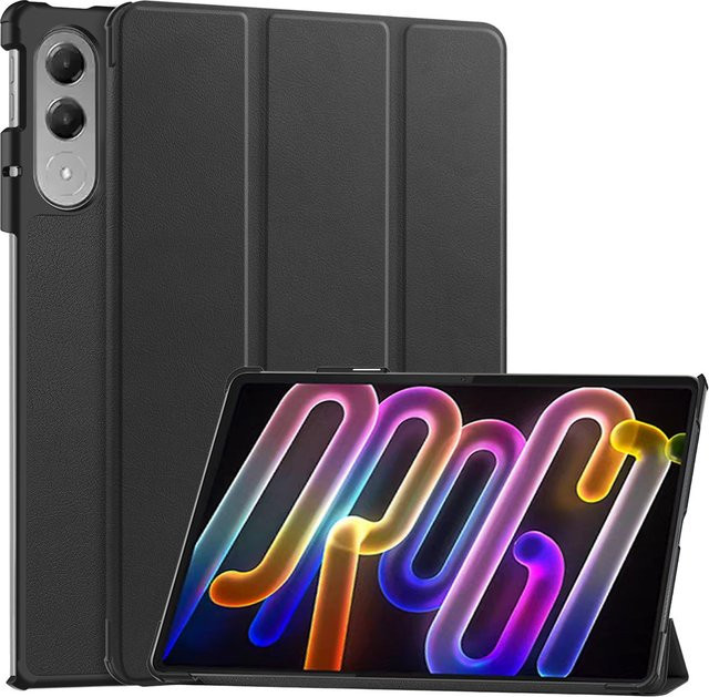 Smart Case für Lenovo Xiaoxin Pad Pro GT 11,1 Zoll 2025, dreifach faltbarer Ständer aus Leder mit Auto-Sleep-Funktion, Tablet-Abdeckung Modell TB710FU, Farben: Grau und Schwarz - Bild 1