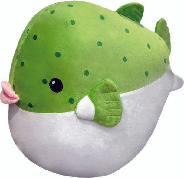 Yiran toy Kugelfisch Plüschtier, Blau-Grün, 35cm, ab 14 Jahren - Bild 1
