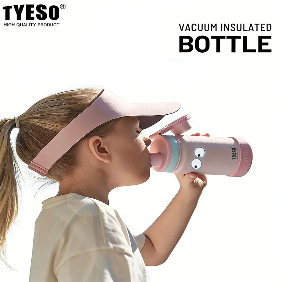 TYESO Outdoor-Sportflasche mit Silikonüberzug und Flip-Verschluss, Blau, 420 ml - Bild 4