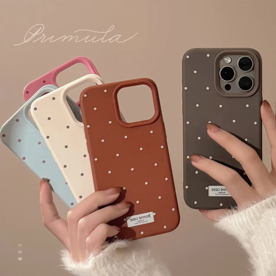 Stoßfeste Handyhülle im koreanischen INS-Stil mit Polka Dots für Apple iPhone 11 bis 16 Pro Max Plus, Multicolor - Bild 2