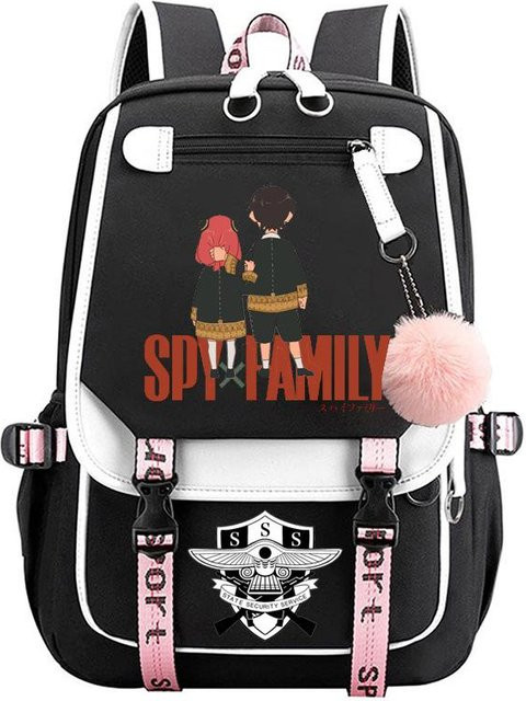 3-teiliges Schulrucksack-Set in Schwarz aus Oxford-Stoff mit großem Fassungsvermögen inklusive Federmäppchen und Schultergurt - Bild 1
