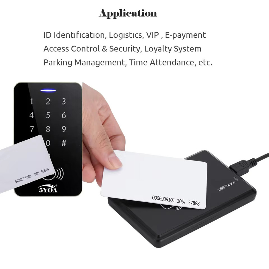 5YOA 100 Stück TK4100 RFID EM4100 ID Proximity-Chipkarten in Weiß für die Zugangskontrolle 125 kHz - Bild 2