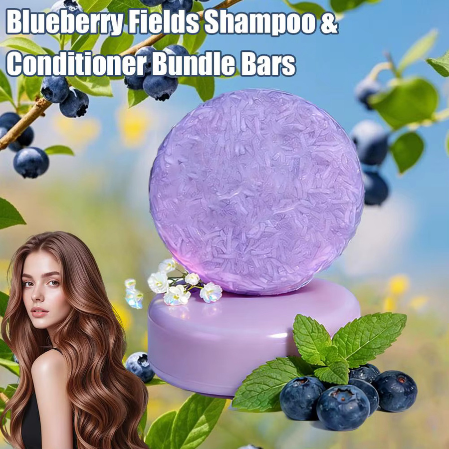 Blaubeer Shampoo & Conditioner Bar Set, Feines Haar, Unisex - Bild 2