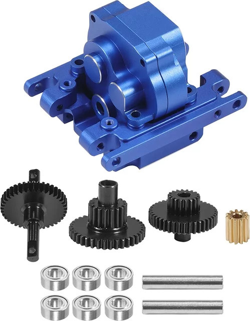 MALOM RC Getriebe mit 11t Ritzel Gehäuse für 1/18 RC Auto Bronco Blau - Bild 1