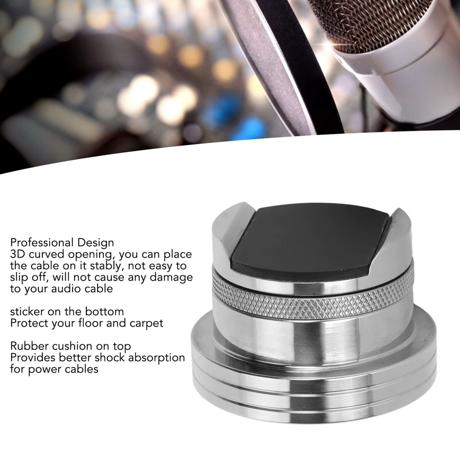 Qiilu Stromkabel-Stabilisator in Silber, höhenverstellbarer HiFi-Kabelständer mit Vibrationsdämpfung für Verstärker, 30–42 mm - Bild 2
