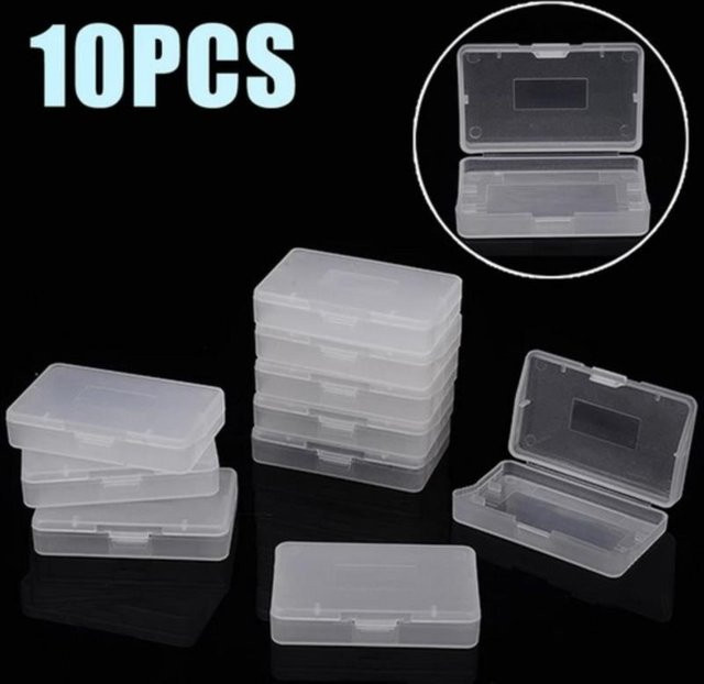 10er Set KOQZM Schutzhüllen aus Kunststoff für Game Boy Advance Spiele, transparent, B: 6,5 cm, T: 4 cm, H: 0,8 cm - Bild 1