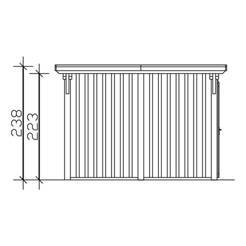Skanholz Einzelcarport Emsland aus Leimholz mit Abstellraum, Farbe: Weiß, B/T: 354 x 846 cm, Firsthöhe: 238 cm - Bild 3