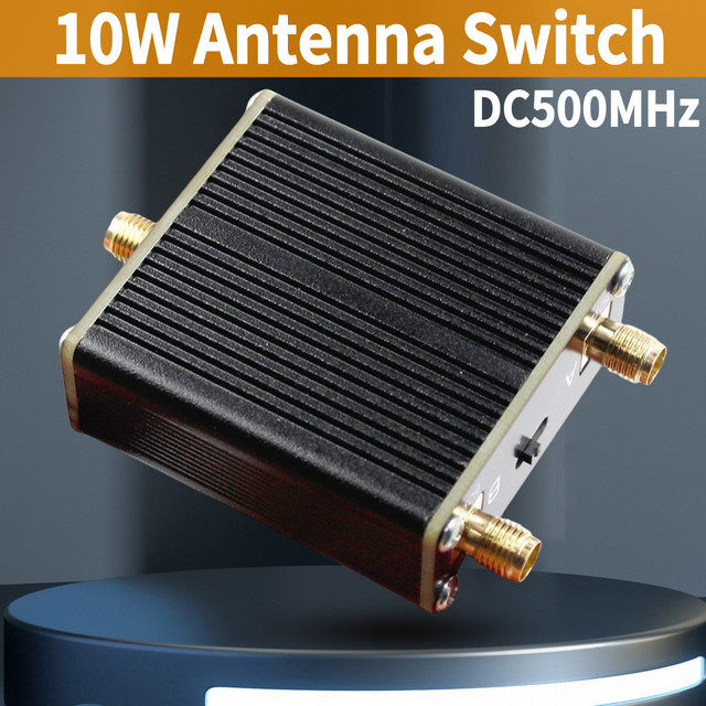 ALLOET 1-zu-2 RF-Schalter aus Aluminiumlegierung für SDR-Transceiver, 10W, DC-500MHz, Schwarz - Bild 1