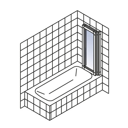 Schulte Badewannentrennwand Komfort aus Sicherheitsglas in Transparent, B/H: 126,4 x 140 cm - Bild 2