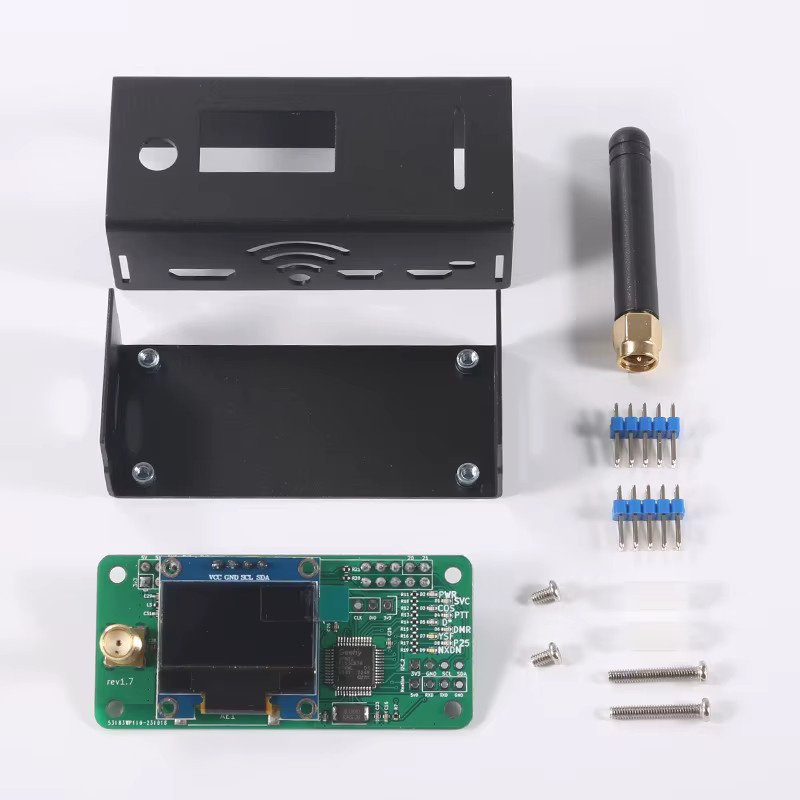 AISANRAY Jumbospot UHF VHF UV MMDVM Hotspot für P25 DMR YSF DSTAR NXDN in Schwarz mit OLED, Metallgehäuse und Antenne für Raspberry Pi Zero W/3B/4B - Bild 2