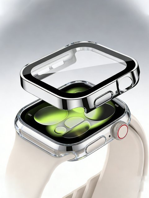 Schutzhülle mit gehärtetem Glas für Apple Watch, PC Bumper, Unisex - Bild 1