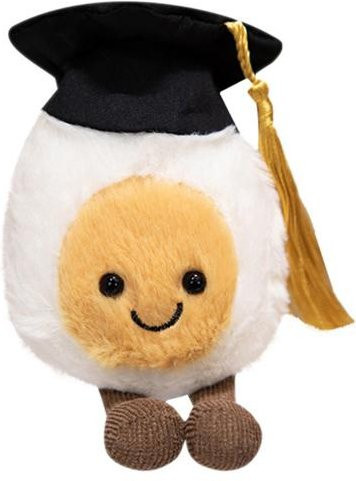 Yousheng Graduation Egg Plüschpuppe, Stofftier, Gelb/Weiß - Bild 1