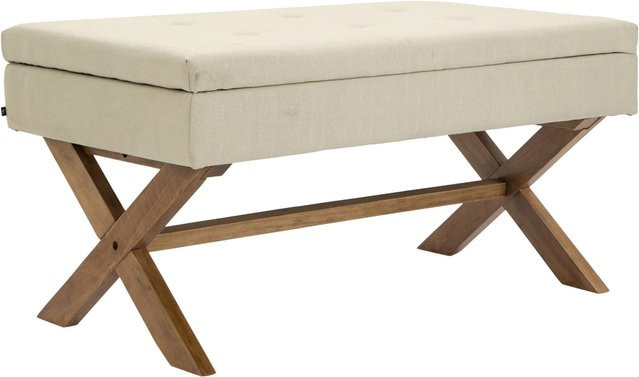 TPFLiving Sitzbank Nero in Beige mit Stoffbezug, B/T/H: 136 x 57 x 51 cm - Bild 1