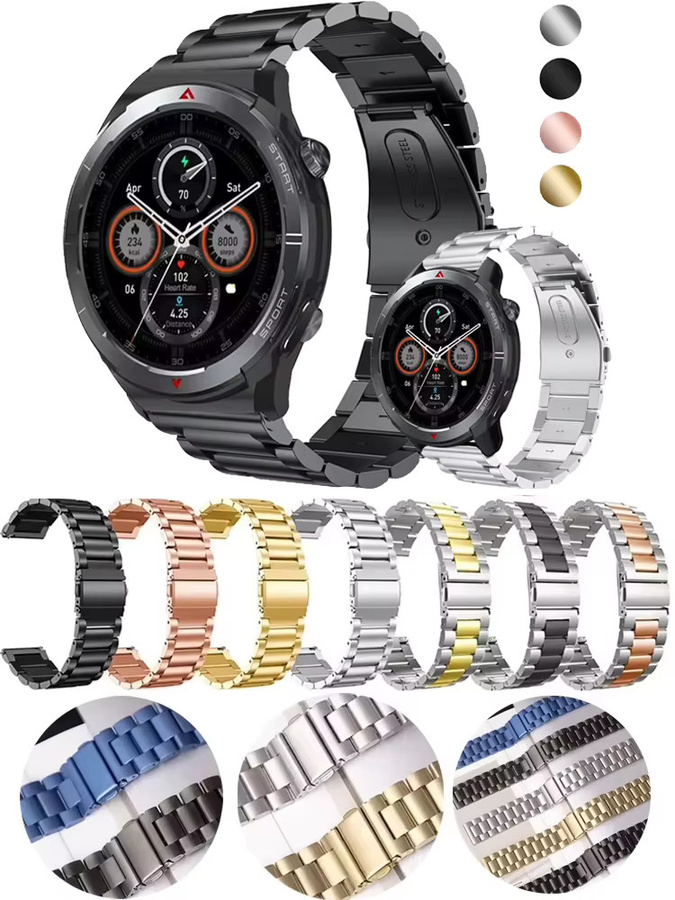 Zeblaze Uhrenarmband Edelstahl, 22 mm, Schwarz, Unisex - Bild 6