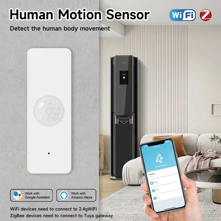 Tuya Smart Home PIR-Bewegungssensor WiFi Infrarot-Körperdetektor in Weiß, kompatibel mit Alexa und Google Home via Smart Life App - Bild 2