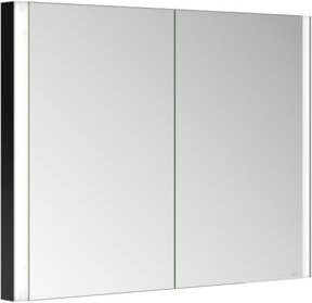 Keuco Spiegelschrank Somaris 2-türig in Schwarz Matt mit LED-Beleuchtung und Sensor-Schalter, Wandeinbau, B: 100 cm, H: 71 cm, T: 11,5 cm - Bild 1