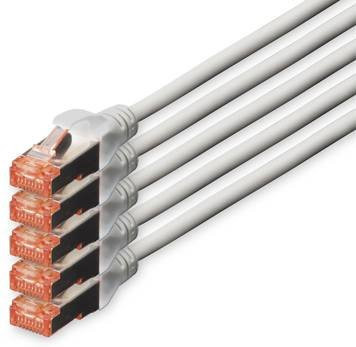 Digitus RJ45 Ethernet LAN Patchkabel CAT 6 S/FTP in Grau, Länge: 15,00 m - Bild 1