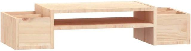 vidaXL Monitorständer aus Massivholz Kiefer in Natur, B/T/H: 70 x 27,5 x 15 cm - Bild 1