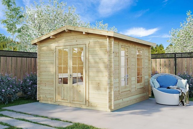 Kleines Gartenhaus Nora B aus Holz mit den Maßen B: 3 m x T: 3 m - Bild 1