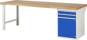 Rau Werkbank 7503A1 in Multicolor mit 2 Schubladen und 1 Tür, B/T/H: 250 x 90 x 89 cm - Bild 1