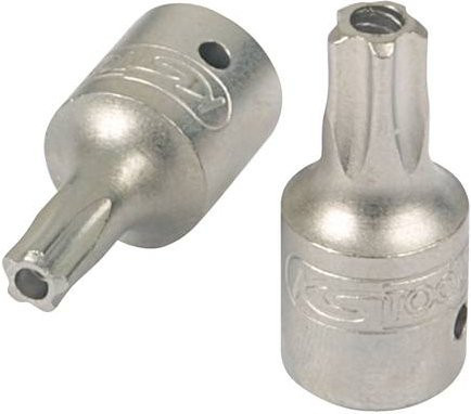 KS Tools 1/4" Bit-Stecknuss TS30 Fünfstern mit Stirnlochbohrung aus Chrome Vanadium in Silber - Bild 1